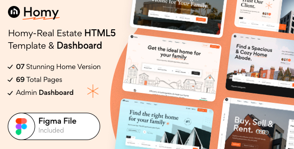Homy - Real Estate HTML5 Template & Dashboard