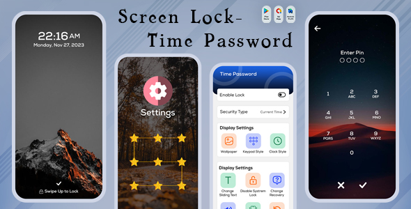 Timelock Screen - Time Password - Screen Lock - Time Passcode - Screen Locker - Live Time Password