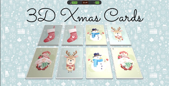 3D Christmas Cards - Cross Platform Memory Game