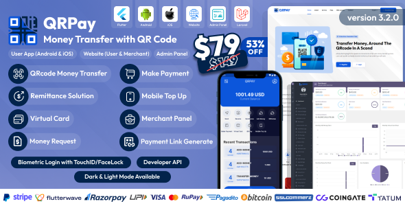 QRPay - Money Transfer with QR Code Full Solution