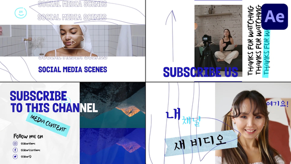 Modern Social Media Endscreens for After Effects alt
