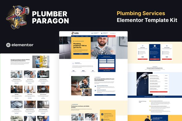 Plumber Paragon - Plumbing Services Elementor Pro Template Kit