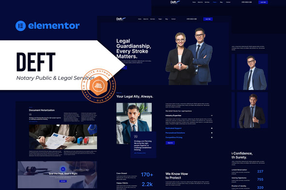 Deft – Notary Public & Legal Services Elementor Template Kit – 0 Sold!