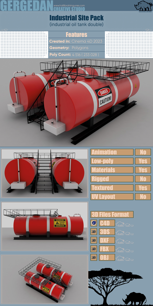 Industrial Site Pack (industrial oil tank double)