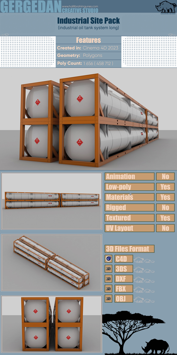 Industrial Site Pack (industrial oil tank system Long)