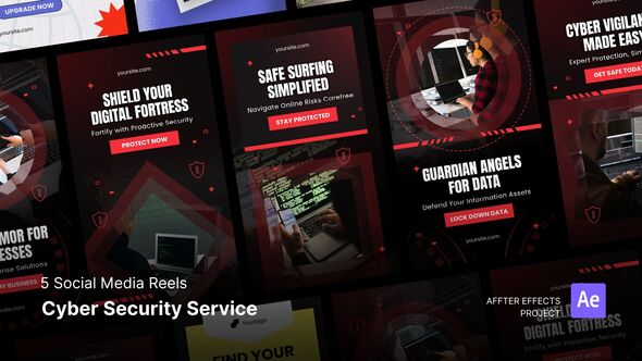 Social Media Reels - Cyber Security Service After Effects Template alt