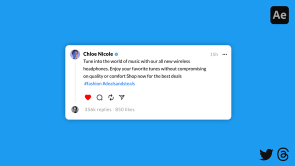 Twitter Threads Post UI Mockup