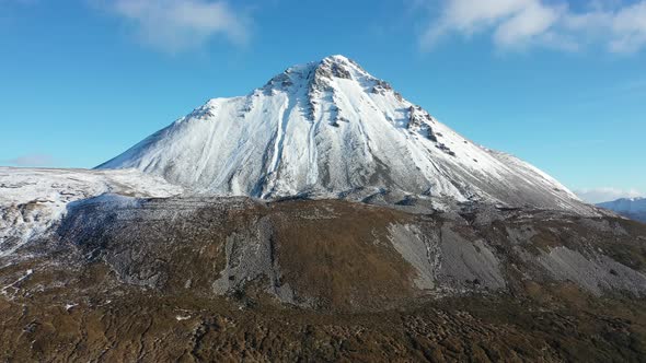 Aerial View of Mount Errigal, the Highest Mountain in Donegal - Ireland