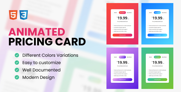 Animated Pricing Card | Website Pricing Card