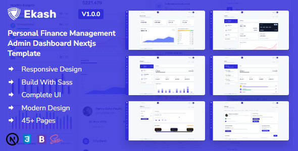 Ekash - Personal Finance Management Admin Dashboard Nextjs Template