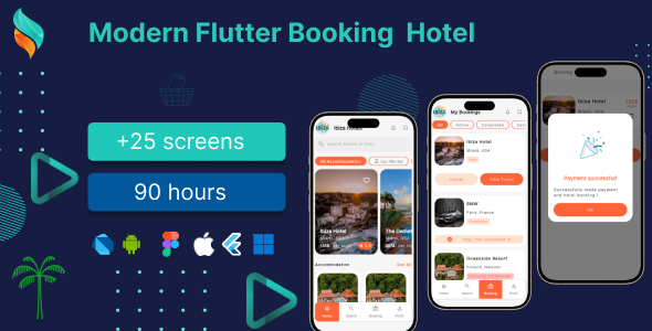 Flutter Booking Hotel UI Kit - Flutter Modern App - Flutter Reservation App (latest version)