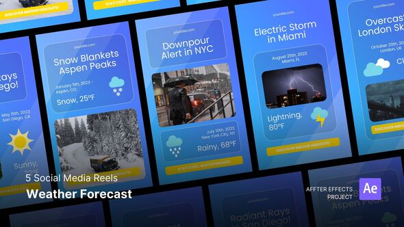 Social Media Reels - Weather Forecast After Effects Template