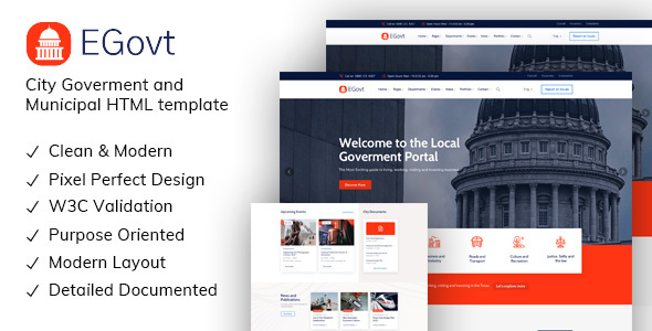 EGovt – City Government & Municipal HTML Template