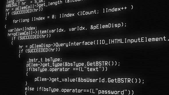 Programming Code Running Over Computer Screen Terminal Hacking Concept