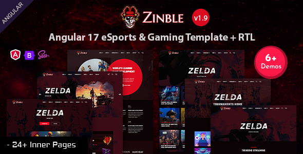 Zinble - eSports & Gaming Angular 17+ Template