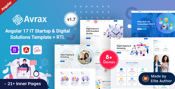 Avrax - Technology Services & IT Company Angular 17+ Template