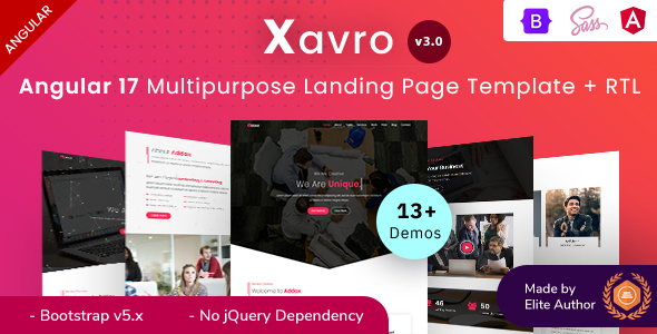 Xavro - Angular 17+ Multipurpose Landing Page Template