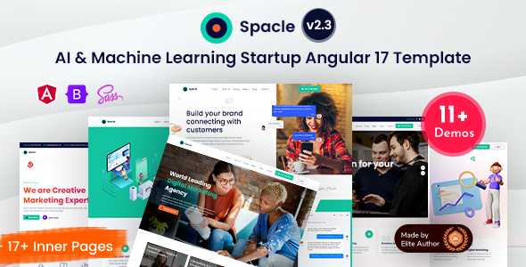 Spacle – Angular 17+ AI Chatbot & Machine Learning Startup Template
