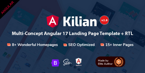Kilian - Angular 17+ Multipurpose Landing Page Template
