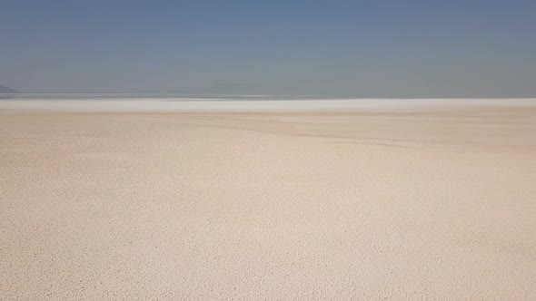 Wide, White Urmia Salt Lake in Middle East, Iran