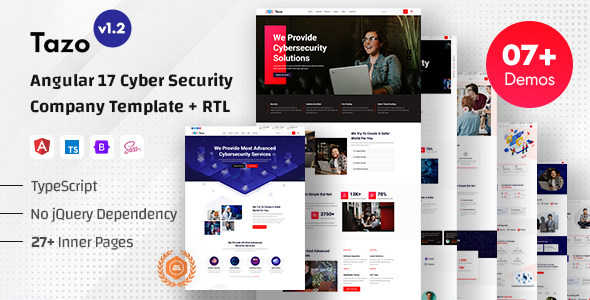 Tazo - Angular 17+ Cyber Security Services Template