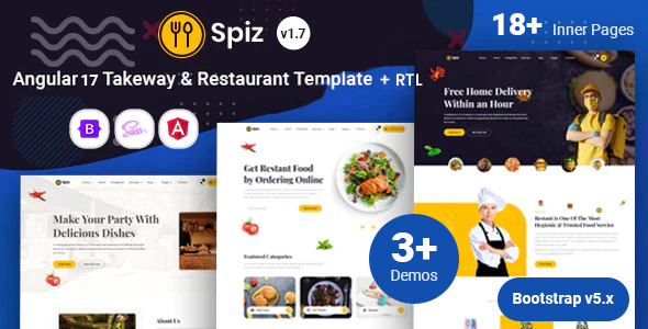 Spiz - Takeaway Cafe & Restaurant Angular 17+ Template