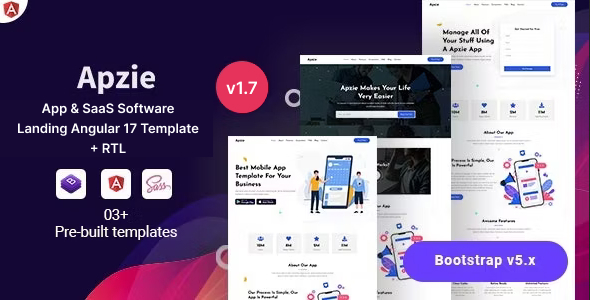 Apzie - App & SaaS Software Landing Angular 17+ Template