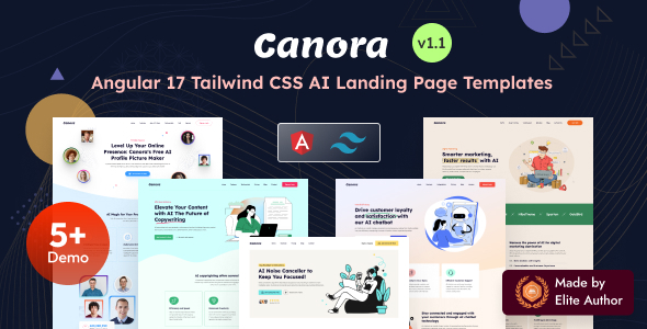 Canora - Angular 17+ AI Startup Landing Page with Tailwind CSS