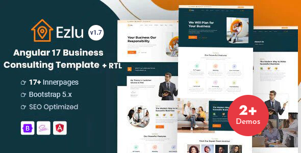 Ezlu - Business & Legal Consulting  Angular 17+ Template