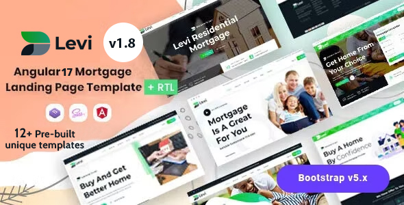 Levi - Angular 17+ Real Estate & Mortgage Landing Template