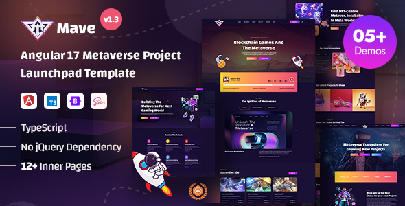 Mave – Angular 17+ Metaverse Project Launchpad Template