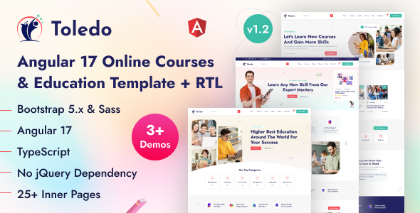 Toledo - Angular 17+ Online Courses & Education Template