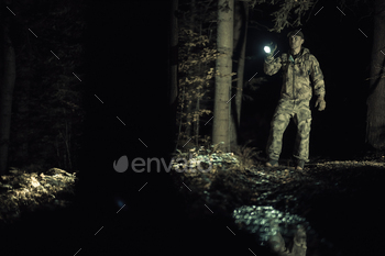 Search Crew Member with a Flashlight