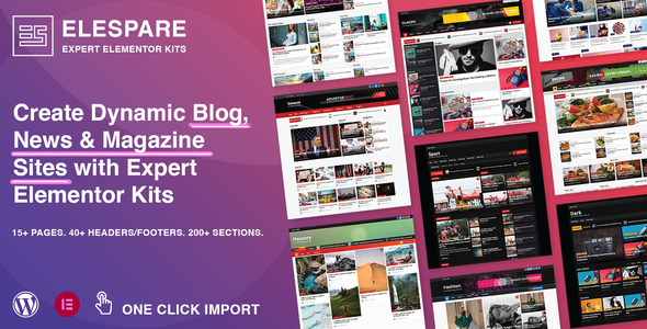 Elespare Pro - News, Magazine and Blog Elements & Addons for Elementor with Header Footer Builder