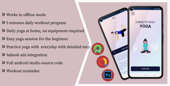 5 Minutes Daily Yoga Workout – Android Full Application with Admob GDPR