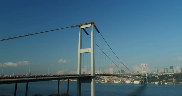 Istanbul Bosphorus Bridge Eurasia Marathon Aerial View