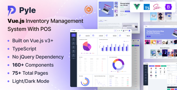 Pyle - Vue.js Inventory Management Admin Dashboard with POS