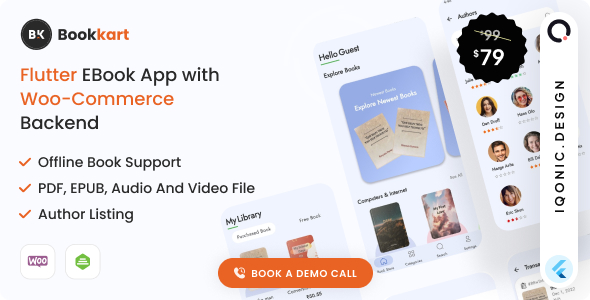 BookKart: Flutter 3.x eBook Reader App For WordPress with WooCommerce