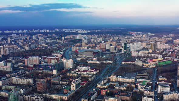 Aerial View of an Empty City During a Pandemic