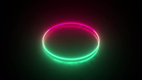 Multicolored neon circle