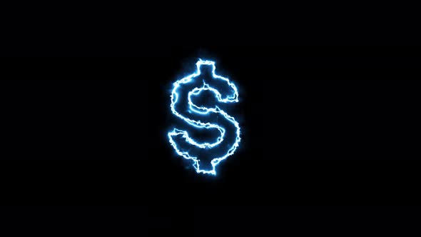 neon dollar symbol