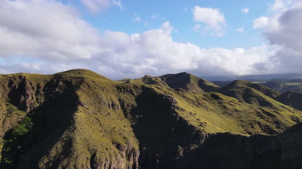 Long drone video of the stunning mountain range at Pelado peak in Costa Rica during sunrise. Popular