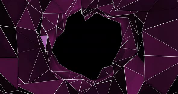  Polygon tunnel revealing glowing stars 4k alt