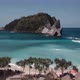 Aerial Top View of Tropical Island Washed By Blue Water of Ocean, Atuh Beach - VideoHive Item for Sale