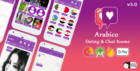 Arabico - Android Fully App Dating Chat Rooms Groups Match