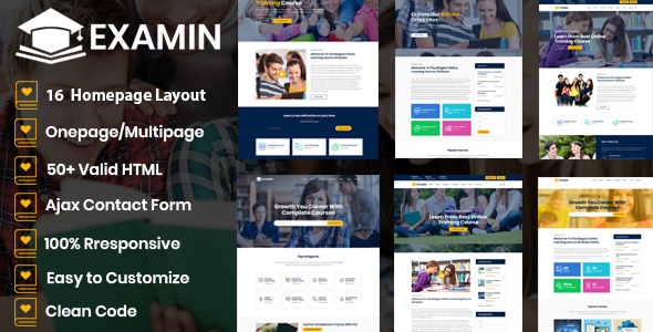 Examin - Education and LMS Template