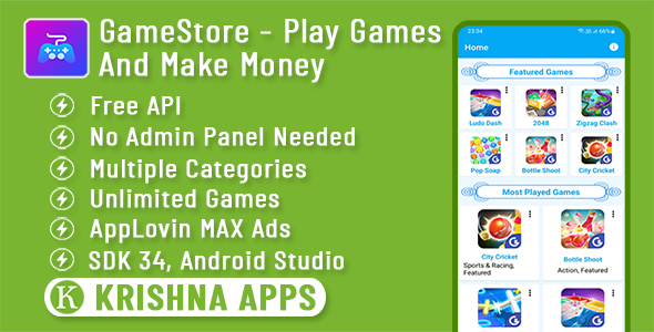 GameStore – All in One Game Bundle With Earning System Android Studio