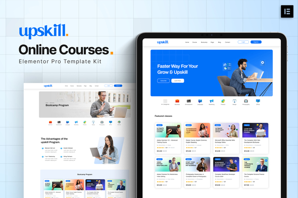 Upskill - Online Course Elementor Pro Template Kit