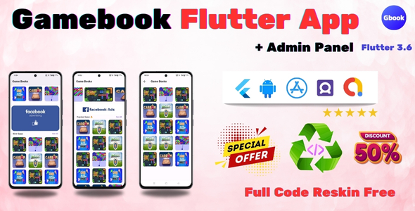Game Book Flutter Mobile Game Playing App, Game App