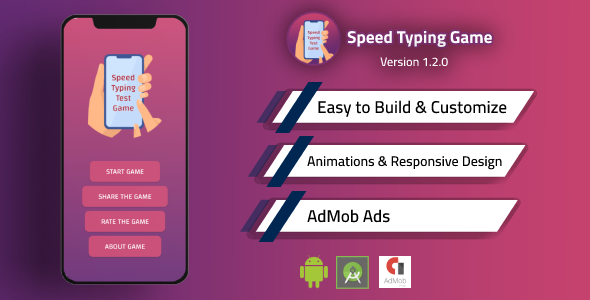Speed Typing Test Game Source Code with Admob